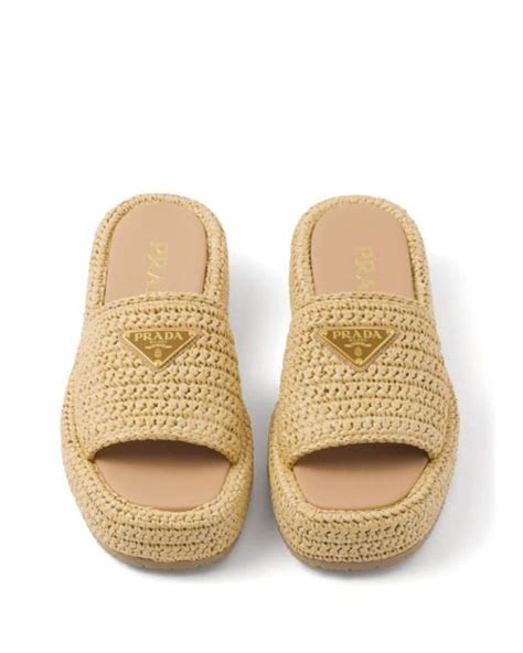 prada crochet platform slides|farfetch prada sandals.